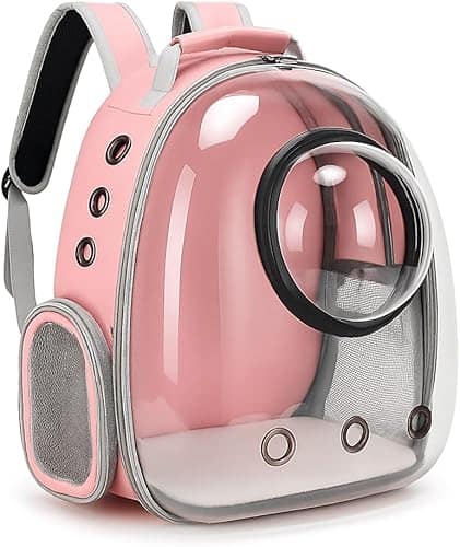 Mochila cápsula transparente para gatos