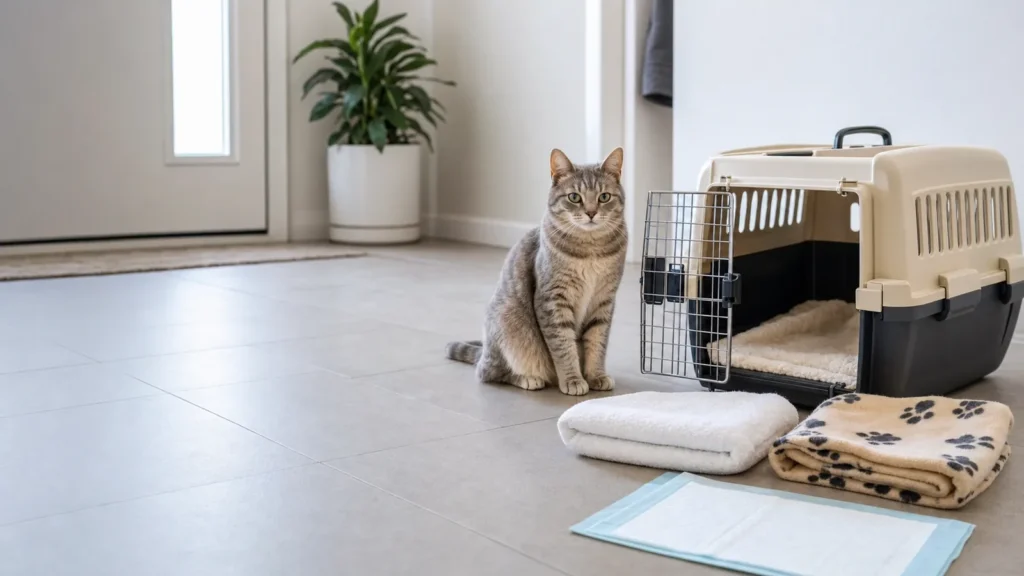 Qué poner dentro del transportín de un gato antes de viajar